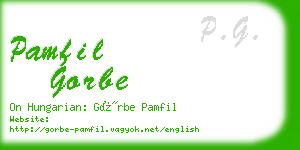 pamfil gorbe business card